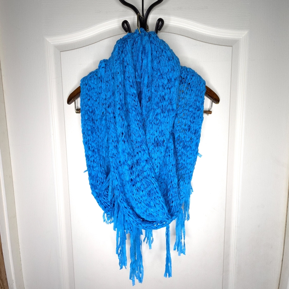 STEVE MADDEN Blue Cozy Knit Loop Infinity Scarf Shimmer